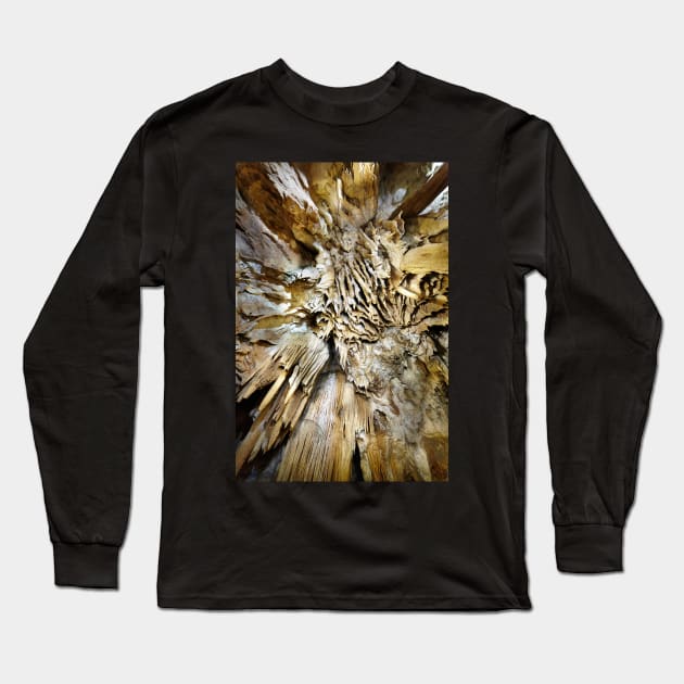 Closeup of stalactites and stalagmites Long Sleeve T-Shirt by naturalis